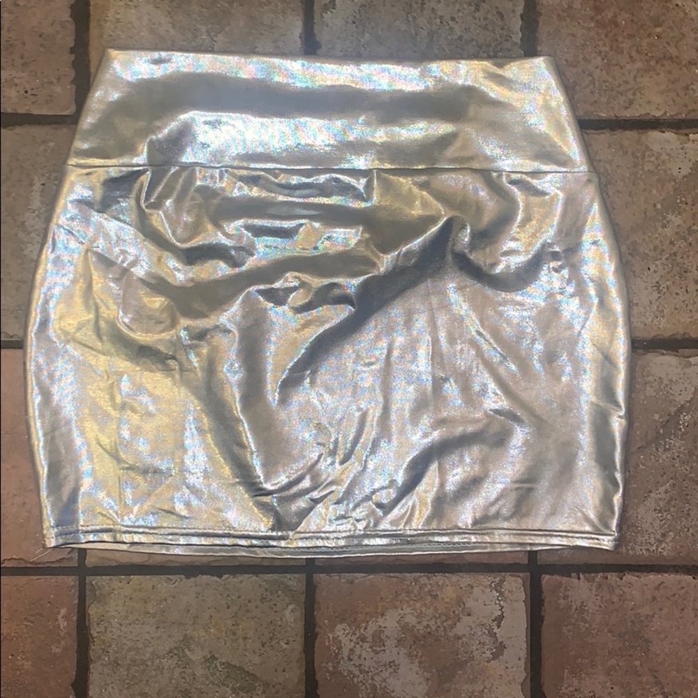 Metallic mini skirt